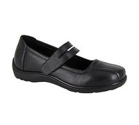 Mod Comfys Womens/Ladies Softie Leather Extra Wide Mary Janes (6 UK) (Black)