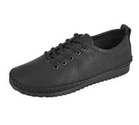 Mod Comfys Womens Softie Leather Casual Shoes with Leather Comfort Insole and Rubber Sole Black 6 UK