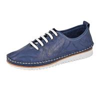 Mod Comfys Womens Softie Leather Casual Shoes with Leather Comfort Insole and Rubber Sole Navy Blue 5 UK