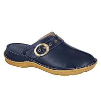 Mod Comfys Womens Softie Leather Clogs/Slip On Mule Sandals Navy 3 UK