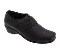 Mod Comfys Women's Touch Fastening Softie Leather Casual Shoes in Black | Size: 6 Mod Comfys Black 6