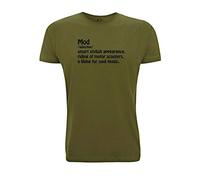 Mod Meaning T Shirt Mens Top Smart Stylish Scooters Soul Music Vespa Lambretta Gift (Large, Army Green)