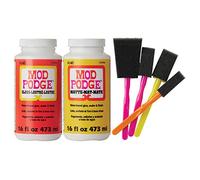 Mod Podge, Complete Decoupage Kit, Water-based Glue Sealer and Finish, Includes Two 437 ml Bottles (Matte and Gloss Finish), with 4-pk Foam Brush Set