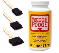 Mod Podge CS11302 16 oz Matte Waterbase Sealer, Glue and Finish, Clear with 3 Foam Brushes