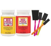 Mod Podge Decoupage Kit - Matte & Gloss Water-based Glue, Sealer & Finish 8 fl oz Twin Pack with 4-pack Foam Brush Set - Quick-Drying, Non-Toxic, Craft Adhesive for Decoupage & DIY Projects
