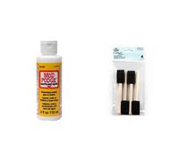 Mod Podge Matte Waterbase Sealer, Glue and Finish - 4 oz & Royal & Langnickel Foam Brushes, Black, 1"