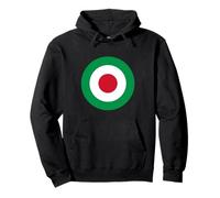 Mod Target Bullseye Symbol in Green & Red Pullover Hoodie