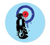 Mod Target Scooter Distressed DJ Slipmat Record Player Turntable Decks 12 Inch