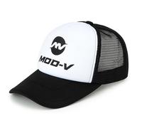 MOD-V Black Trucker Cap - Trucker Caps for Men, Mens Hat & Men's Trucker Cap, Mesh Back Hat with Structured Front, Adjustable Snapback, Breathable, Men's Caps Baseball, (UK, M, L, Black & White)