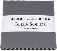 Moda Bella Solids Silver 9900-183 Charm Pack, 42 5-inch Cotton Fabric Squares by Moda Fabrics