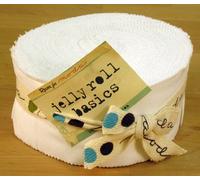 Moda Bella Solids White Bleached 9900-98 Jelly Roll, 40 2.5x44-inch Cotton Fabric Strips by Moda