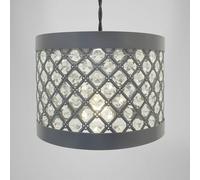 (MODA GREY) Modern Chandelier Ceiling Light Shades Acrylic Crystal Droplet Pendant Lampshade