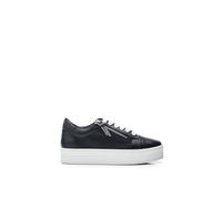Moda in Pelle Women's Abbiy Black Leather Slab Soled Trainers 8