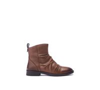 MODA IN PELLE Brandish Tan Leather Rouched Ankle Boots Size: 39, Colou