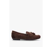 MODA IN PELLE Essana Brown Suede Tassel Loafers Size: 41, Colour: Brow