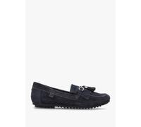 MODA IN PELLE Essana Navy Suede Tassel Loafers Size: 39, Colour: Navy