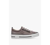 MODA IN PELLE Filician Grey Leather Side Zip Trainers Size: 39, Colour