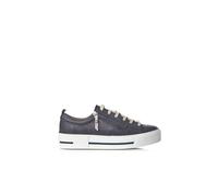 MODA IN PELLE Filician Navy Leather Side Zip Trainers Size: 40, Colour