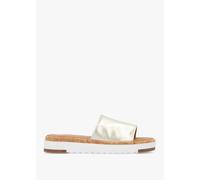 MODA IN PELLE Kanzan Gold Leather Flat Mules Size: 38, Colour: Gold Me