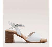 Moda In Pelle 'lanie' Leather Heeled Sandals In White White 8