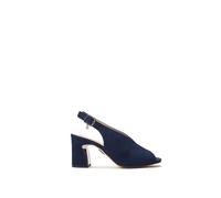 Moda In Pelle 'love' Alcantara Heeled Sandals In Navy Navy