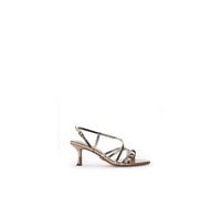 Moda In Pelle Women's 'Maleni' Porvair Heeled Sandals in Gold | Size: 7