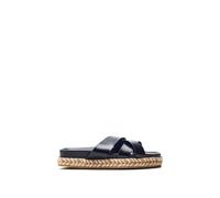 Moda in Pelle Women's Morornie Black Faux Leather Flatform Sandals 3