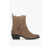 MODA IN PELLE Pailia Taupe Suede Western Ankle Boots Size: 38, Colour: