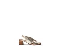 Moda in Pelle Women's Prinia Champagne Leather Block Heeled Sandals 4