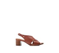 Moda In Pelle 'prinia' Leather Heeled Sandals In Tan Tan 5