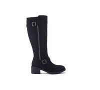 Moda In Pelle 'senlis' Suede Heeled Boots In Black Black 5