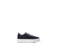 Moda in Pelle Women's Abbiy Navy Leather Slab Soled Trainers 4
