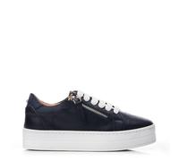 Moda in Pelle Women's Abbiy Navy Leather Slab Soled Trainers 8