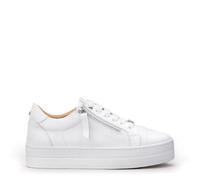 Moda in Pelle Abbiy Leather Platform Trainers, White