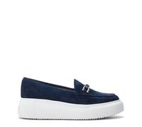 Moda in Pelle Women's Chamomile Navy Suede Wedge Heeled Loafers 4