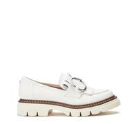 Moda in Pelle Women's Dallia White Faux Leather Chunky Soled Loafers 6