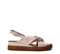 Moda in Pelle Women's Kalmia Cameo Leather Low Wedge Heeled Sandals 6