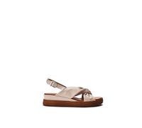 Moda in Pelle Women's Kalmia Cameo Leather Low Wedge Heeled Sandals 7