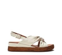 Moda in Pelle Women's Kalmia Off White Leather Low Wedge Heeled Sandals 5
