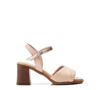 Moda in Pelle Women's Lanie Cameo Leather Block Heeled Open Toe Sandals 5