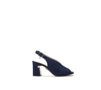 Moda In Pelle Women's 'Love' Alcantara Heeled Sandals in Navy | Size: 4 Moda In Pelle Navy 4