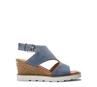 Moda in Pelle Women's Mapel Light Blue Suede Wedge Heeled Sandals 3