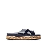 Moda in Pelle Women's Morornie Black Faux Leather Flatform Sandals 3