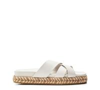 Moda in Pelle Women's Morornie Off White Faux Leather Flatform Sandals 8