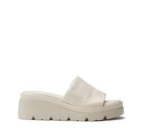 Moda in Pelle Women's Namya Cream Leather Low Wedge Slider Sandals 6