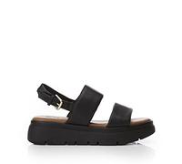 Moda in Pelle Women's Netty Black Leather Flatform Sandals 7