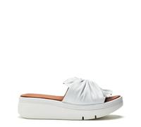 Moda in Pelle Women's Ollin White Leather Low Wedge Slider Sandals 7