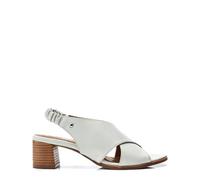 Moda in Pelle Women's Prinia Off White Leather Block Heeled Sandals 8
