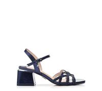 Moda in Pelle Women's Rihannon Navy Faux Leather Block Heeled Sandals 5