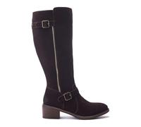 Moda in Pelle Women's Senlis Dark Brown Suede Block Heeled Knee High Boots 5
